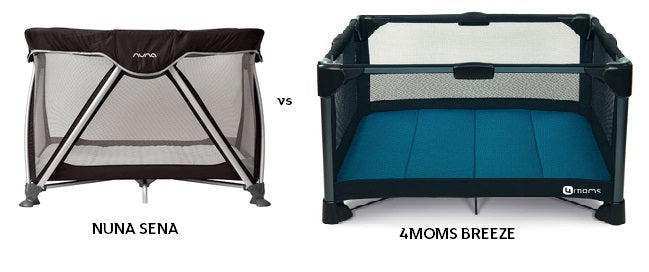 Compare the Nuna Sena vs 4Moms Breeze Travel CribS
